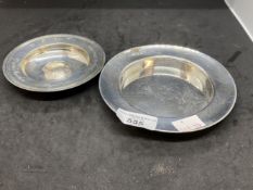 Hallmarked Silver: Two Armada silver dishes. Approx. 6½oz.