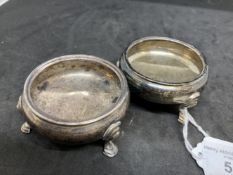 Hallmarked Silver: Georgian salts, London marks 1767-68, makers William Kersill. 88g.