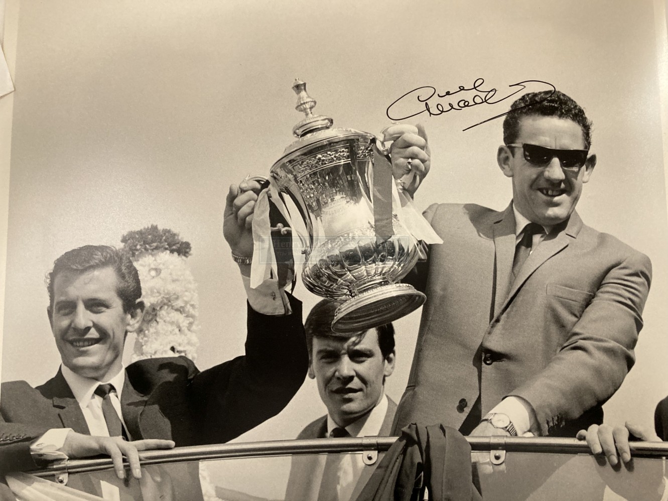 Football: Liverpool, three silver gelatin photographs of 1965 Cup Final, all signed by Ian St. John, - Image 2 of 6