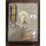 WWI/Medals: British War Medal to Driver j.c. Dent Royal Artillery, plus a studio photograph of the