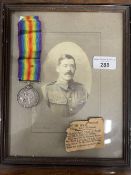 WWI/Medals: British War Medal to Driver j.c. Dent Royal Artillery, plus a studio photograph of the