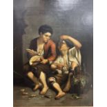 19th cent. Italian School: Oil on canvas, two young boys eating grapes. 12ins. x 15ins.