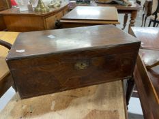 19th cent. Mahogany writing slope, inset brass plaque and fitted interior. 19ins. x 8ins. x 10ins.