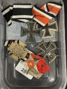 Militaria: WWI German Iron Crosses, first and second class, Third Reich Iron Cross second class,