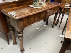 19th cent. Yew wood sideboard with period label for "Weavers of Wardour Street Soho". 60ins. x