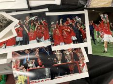 14 Football: Colour, some silver gelatin, Manchester United Treble season on Bus, after UEFA etc. (