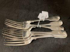 Hallmarked Silver: Silver table forks by George Adams, London date letter t for 1874-75. Set of six.