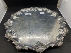 Hallmarked Silver: Salver, Robert Hennell, London date letter H for 1863-64, this salver was