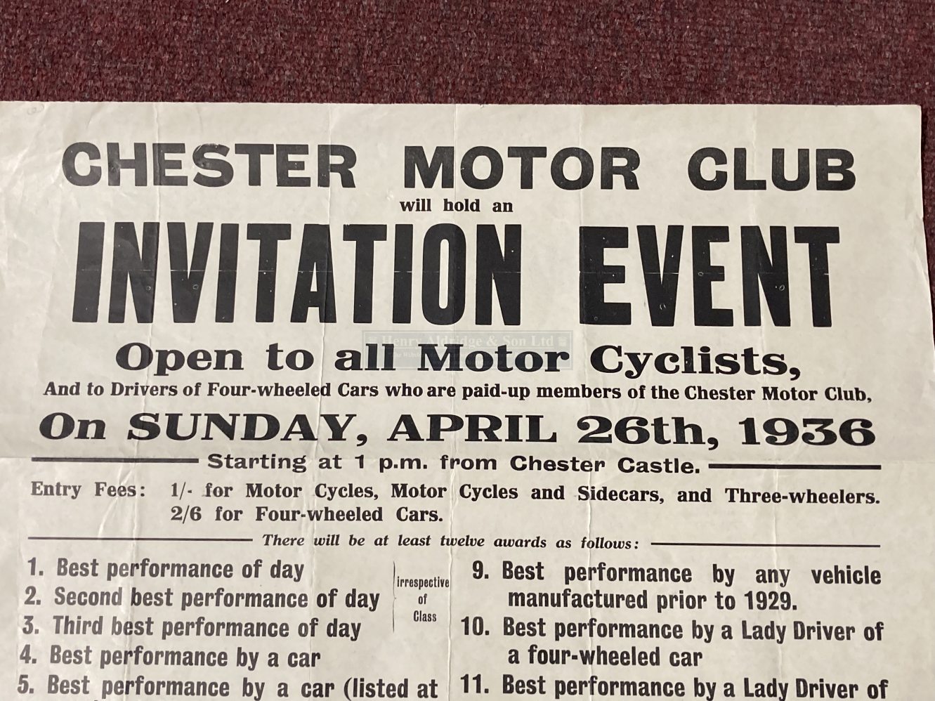 Motoring: Chester Motor Club 1936 poster, plus two others for a Silverstone Bank Holiday Meeting. - Image 4 of 4