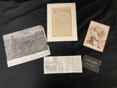 Sir Arthur Conan Doyle/Militaria/Boer War/Victoria Cross: Rare letter to Private Martin Hanlon of
