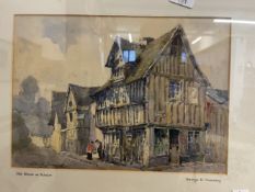 George H. Downing R.B.A. (1891-1940) c1920s, Old House at Falaise, watercolour, signed lower left,