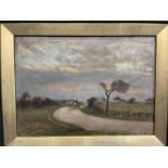 20th cent. English Impressionist Study, oil on panel, landscape with horse and cart, early