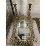 19th cent. English cast brass mirror with original bevelled glass, registration mark to the back.