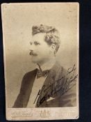 Rugby Union: Arthur Joseph Gould - Monkey Gould (1864-1919). Rare, signed sepia cabinet photo by