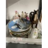 20th cent. Ceramics: Dresden lace figurines A/f. Beswick Bay Horse and a quantity of collectors