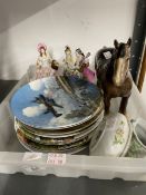 20th cent. Ceramics: Dresden lace figurines A/f. Beswick Bay Horse and a quantity of collectors