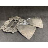 Hallmarked Silver: Two nurses belt buckles. Total weight 112.4g.