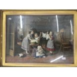 British School: Early 20th cent. Oil on canvas, rural scene in a gilt frame. 18½ins. x 8½ins.