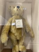 Toys: Steiff reproduction 1908 bear, limited to 3000 pieces, boxed with certificate. 15½ins.