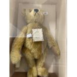 Toys: Steiff reproduction 1908 bear, limited to 3000 pieces, boxed with certificate. 15½ins.