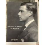 Royalty: The Duke and Duchess of Windsor, set of three catalogues from the Sotherby's Auction New