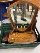 Early 20th cent. Treen, mahogany and banded dressing table mirror, three drawers beneath. 22ins. x