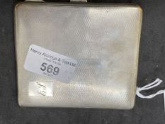 Hallmarked Silver: Cigarette case. Weight 126.3g.
