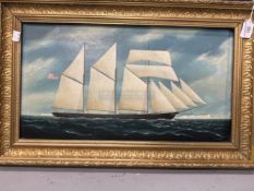 19th cent. Christopher Guise. Oil on panel, Marine Study 'Kathleen May', signed lower right.