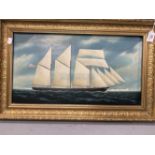 19th cent. Christopher Guise. Oil on panel, Marine Study 'Kathleen May', signed lower right.