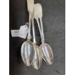 Hallmarked Silver: Set of four silver tablespoons, John Henry Lias, London date letter e for 1880-