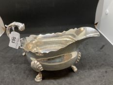Hallmarked Silver: Sauce boat, Edward Barnard, date letter s for 1933-34. Approx. 11oz.