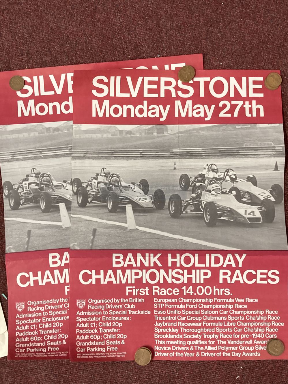 Motoring: Chester Motor Club 1936 poster, plus two others for a Silverstone Bank Holiday Meeting. - Image 3 of 4