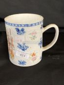 18th cent. Famille Rose export tankard. Rim chip. 5ins.