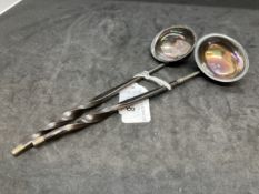 Hallmarked Silver: Toddy ladles with horn handles, London 1800-01, Joseph Snapt. ¾oz. Inclusive.