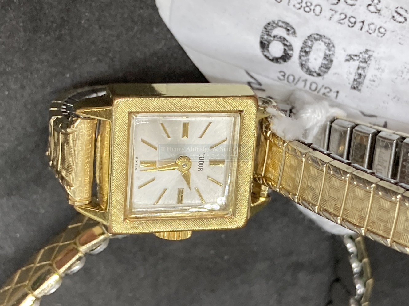 Watches: ladies gold plated Tudor on bracelet, square dial. Plus a ladies Excalibur watch, 9ct - Image 2 of 4