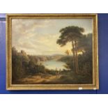 Guernsey: Jean Taudevin (1803-1875). Neo Classical oil on canvas, landscape, signed bottom right,