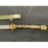 Militaria/Edged Weapons: Japanese Shin Gunto WWII officer's sword in its original green painted