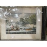 19th cent. Coaching Prints: The Last Journey on the Road, published by Watson, framed and glazed.
