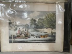 19th cent. Coaching Prints: The Last Journey on the Road, published by Watson, framed and glazed.