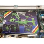 Toys: Britain's Aliens boxed, 9148 and 9147, plus a small collection of Britain's Plastic Knights.