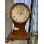 Clock: Early 19th cent. Balloon shaped clock signed Sampson Hill in mahogany case with stringing 8