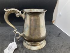 Hallmarked Silver: Tankard, William Shaw London date letter for 1764-65, engraved to the front