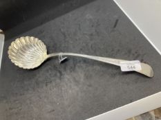 Hallmarked Silver: Ladle, shell shaped bowl, London date letter c possibly 1778-79. Approx. 5.5oz