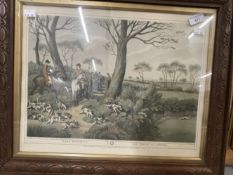 19th cent. French/English Hunting Prints: 'Hare Hunting' 1 and 2 published by Edward Orme, Bond