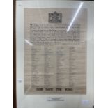 Royalty: A rare Proclamation Poster, upon the death of King George V and the ascension of Edward