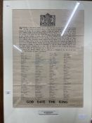 Royalty: A rare Proclamation Poster, upon the death of King George V and the ascension of Edward
