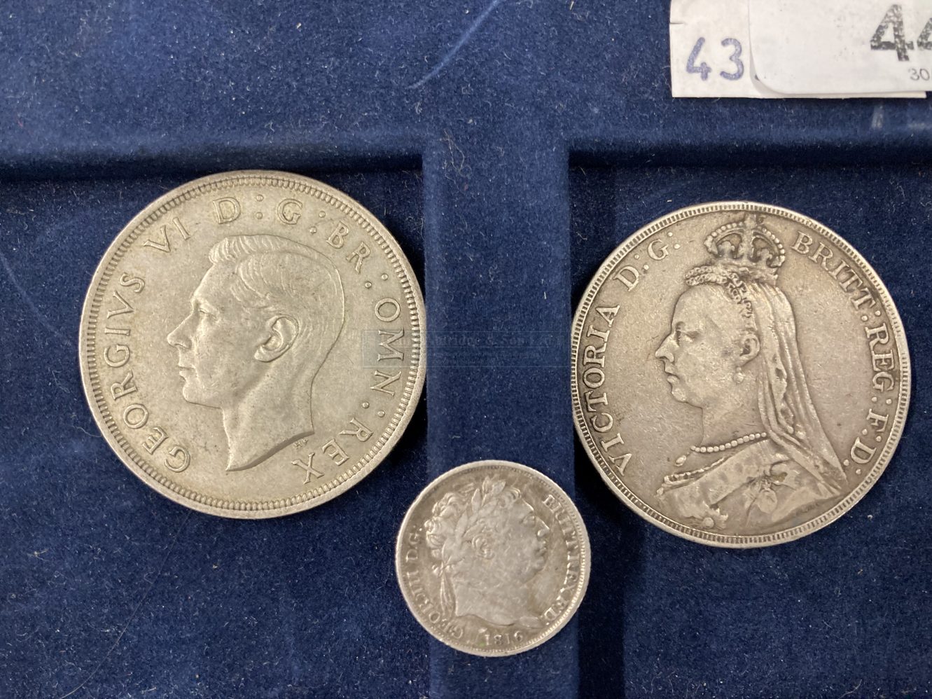 Numismatics: Crowns, 1889 George and Dragon, Young Head Crown, and a 1937 George VI Coat of Arms