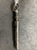 Corkscrews/Wine Collectables: 19th cent. English (German steel) cylindrical pocket helix screw.