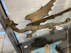 20th cent. Cast bronze dragon. 13ins.