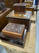 19th cent. Treen, oak, mahogany small boxes. (7)